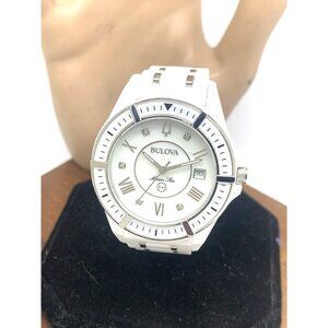 Bulova Women's Watch 98P172 Marine Star Quartz Diamond MOP Dial Ceramic 37mm